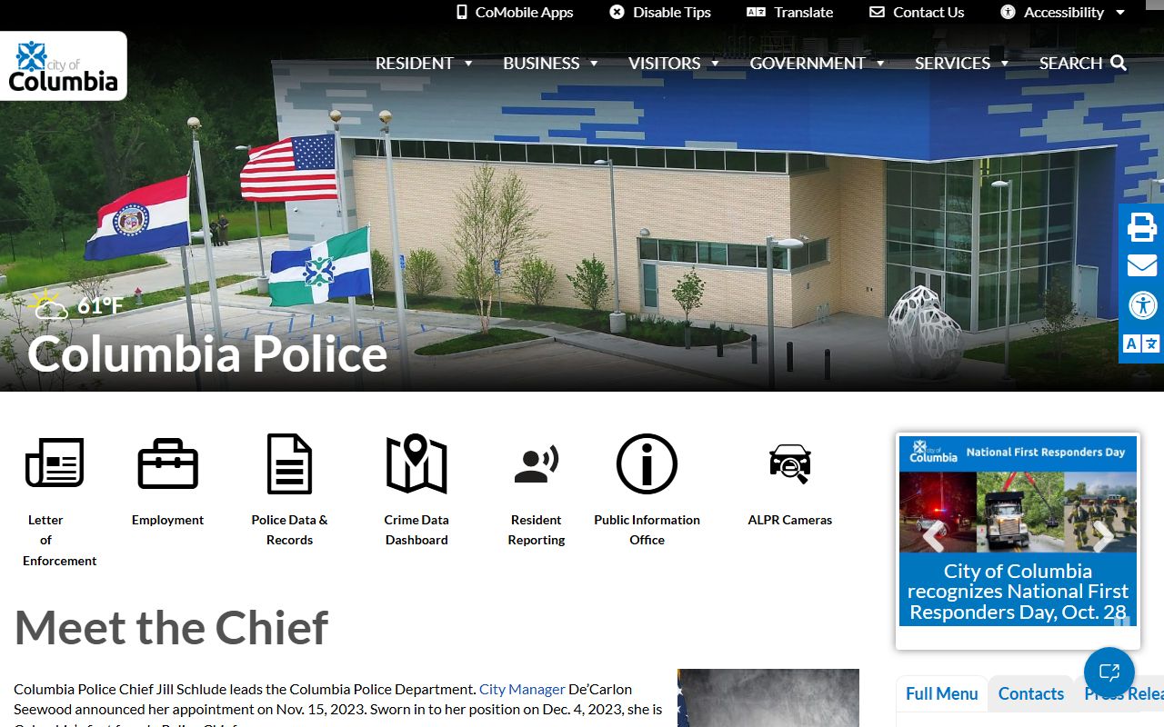 Columbia recent arrests police department website