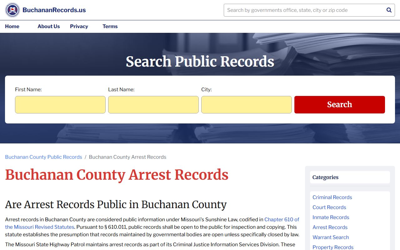 St. Joseph recent arrests Buchanan County records page