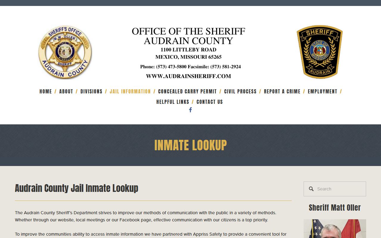 Audrain County recent arrests inmate lookup portal