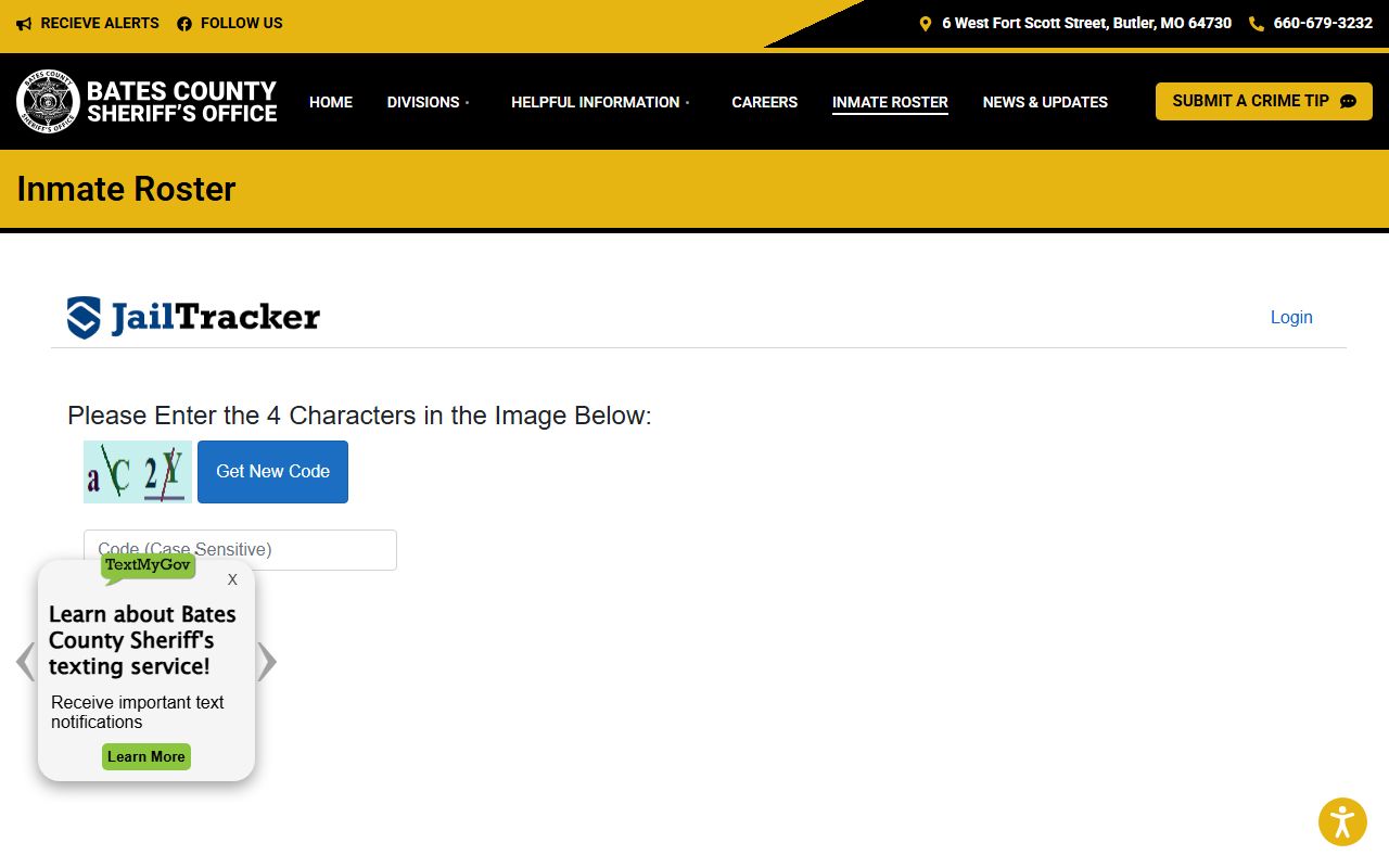 Bates County recent arrests inmate roster