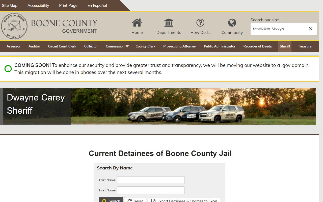Boone County recent arrests inmate search tool