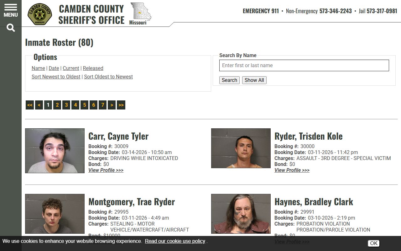 Camden County recent arrests jail roster