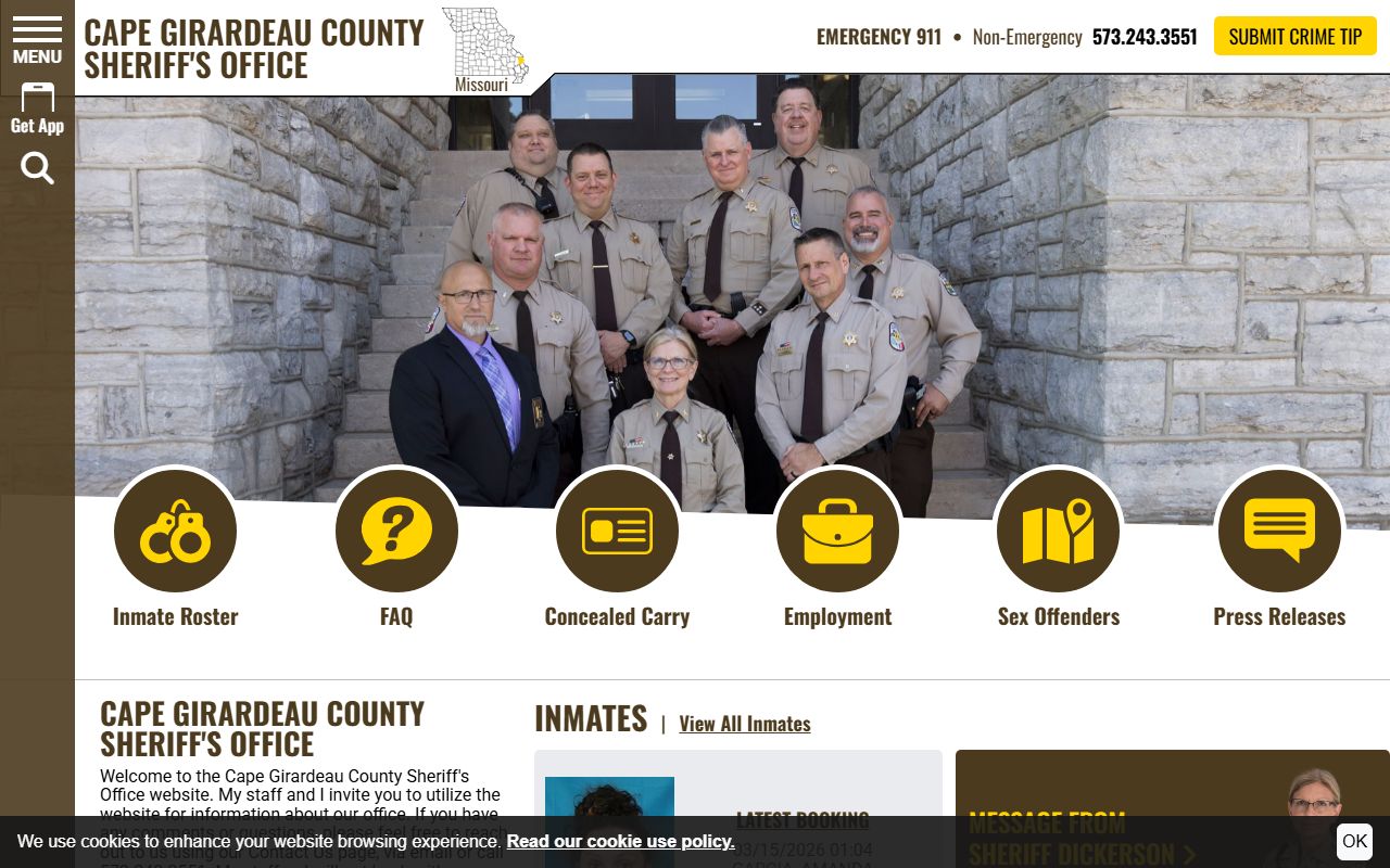 Cape Girardeau County recent arrests sheriff website