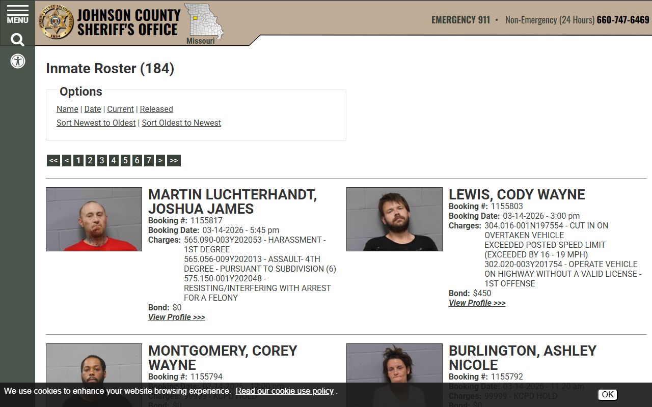 Missouri recent arrests inmate roster search portal