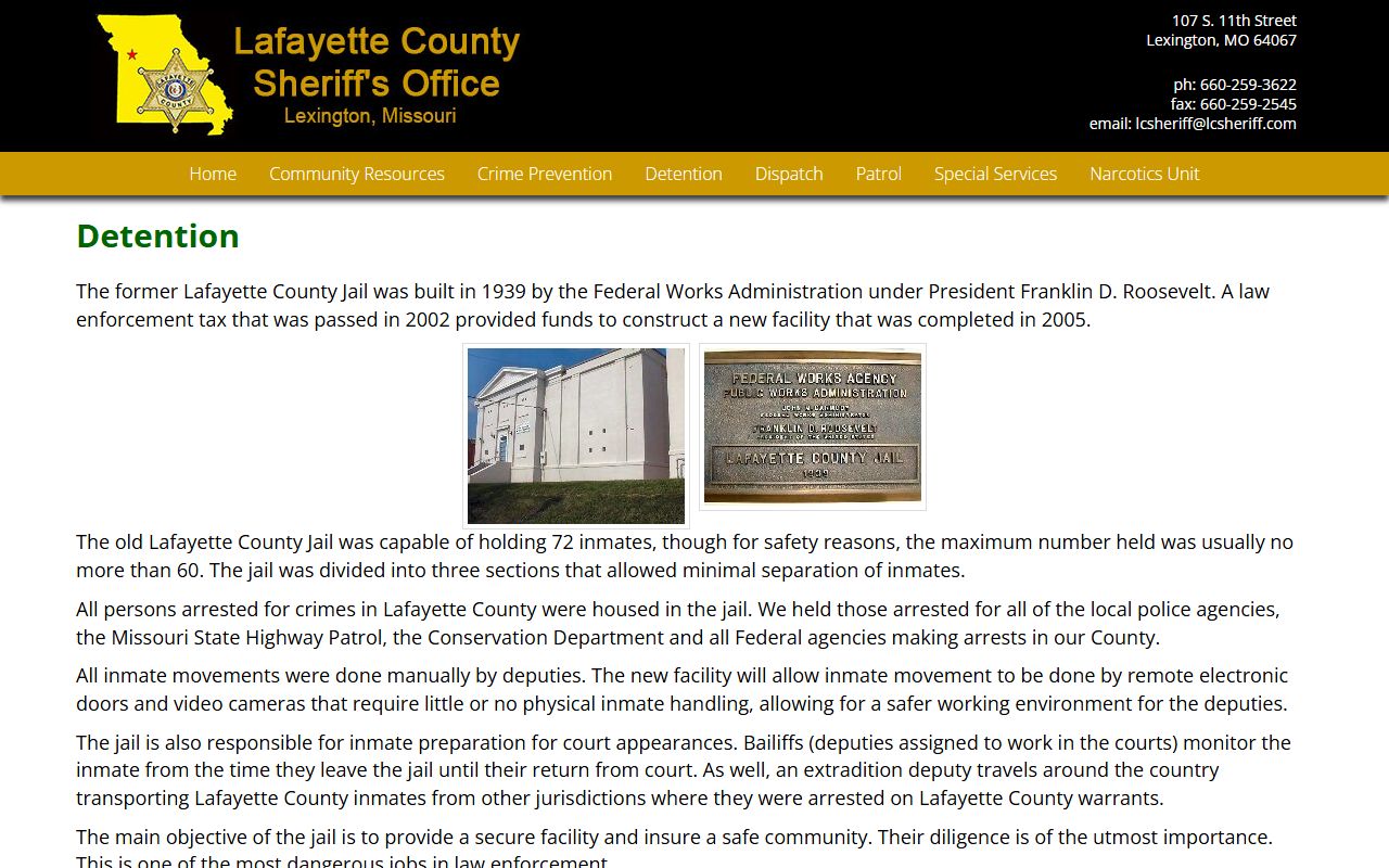 Lafayette County Missouri recent arrests detention page