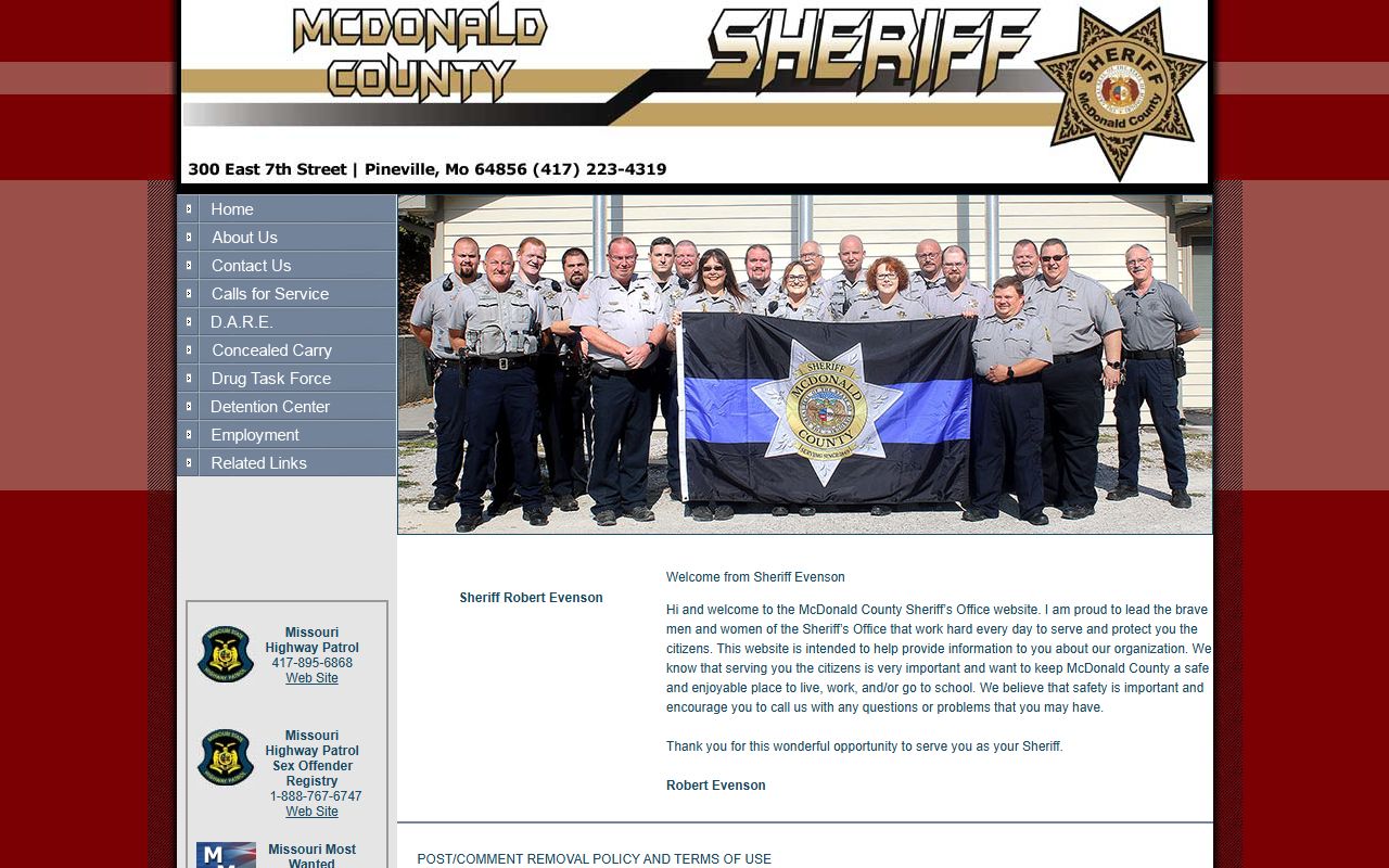 McDonald County recent arrests sheriff website