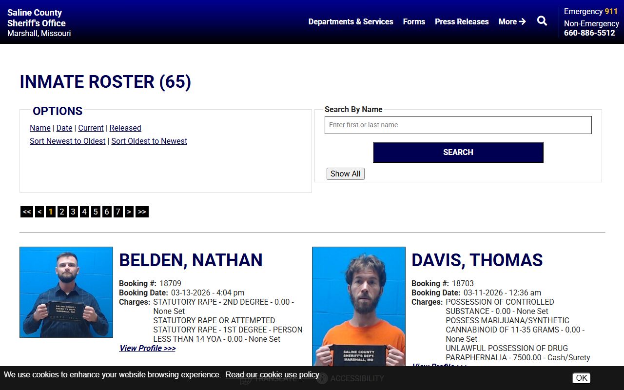 Saline County recent arrests active roster