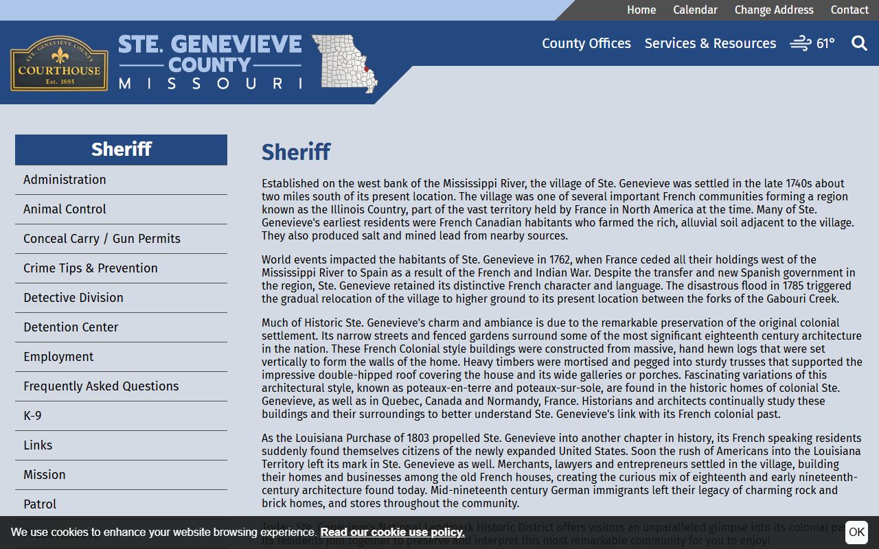 Ste. Genevieve County recent arrests sheriff office